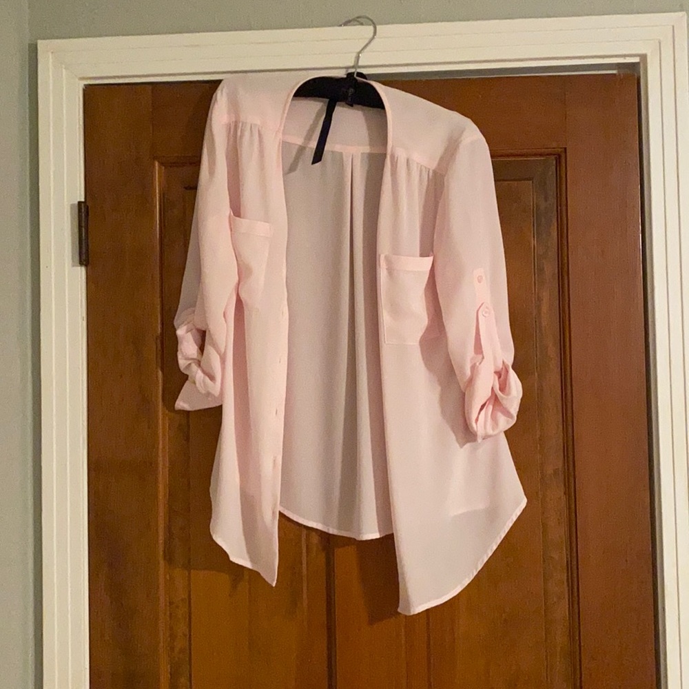 Pink button down blouse
